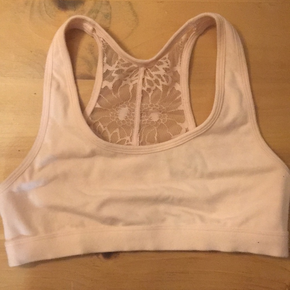 Pink Lacey sports bra